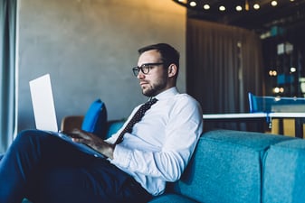 Businessman checking email