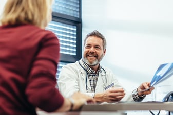 Doctor discussing patient health information