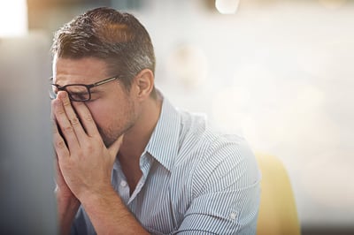 Stressed cybersecurity professional