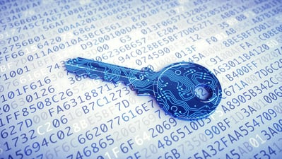 blue-digital-key-placed-on-a-surface-with-encrypted-text-cybersecurity-concept