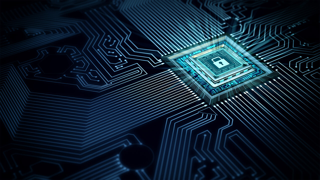 circuit board with padlock