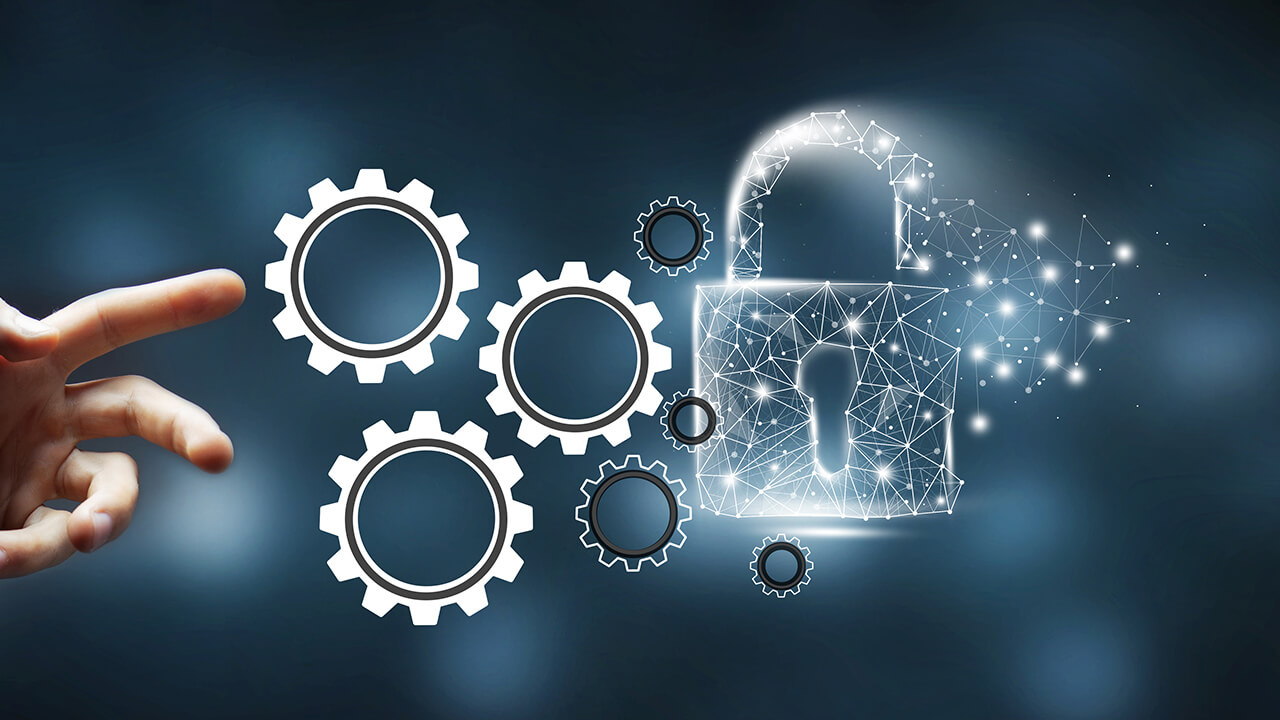 padlock and gears